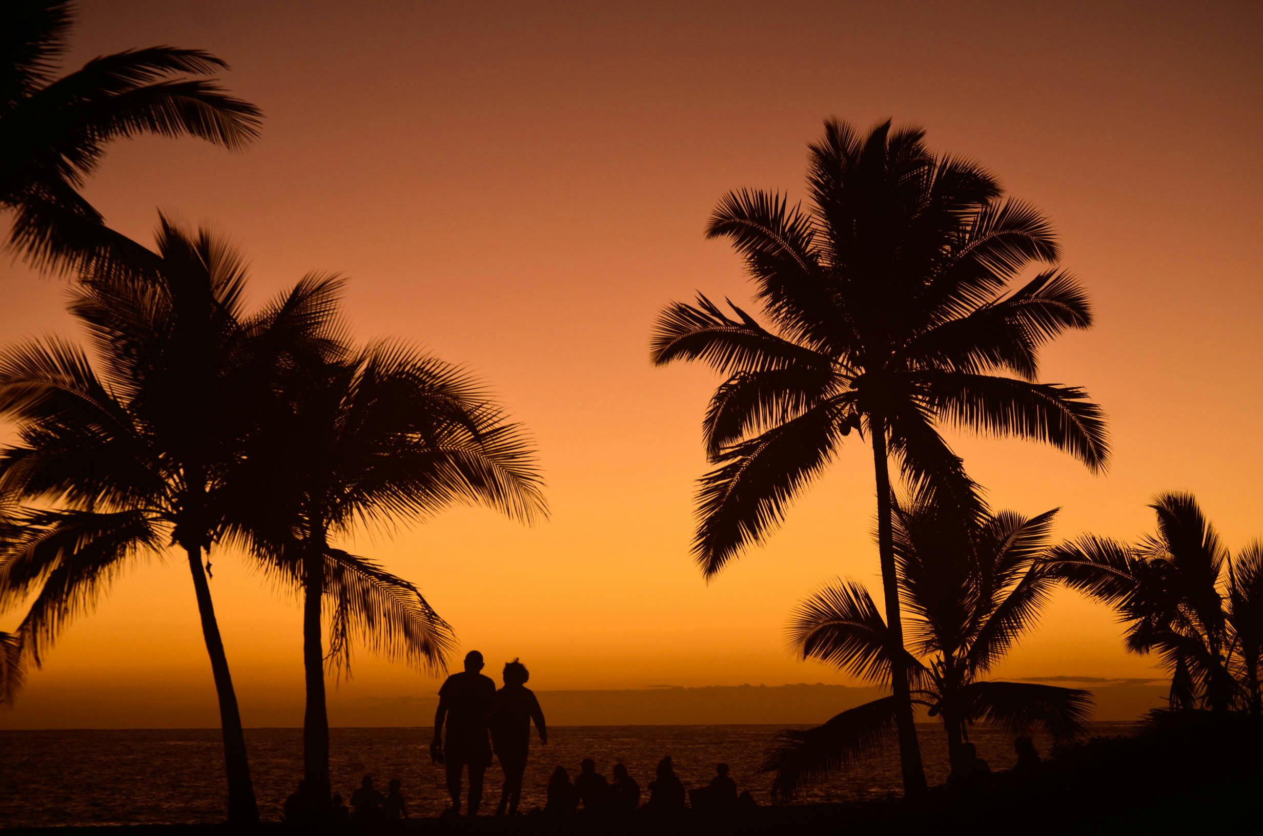 Coucher de soleil a Etang-Salé à la Reunion